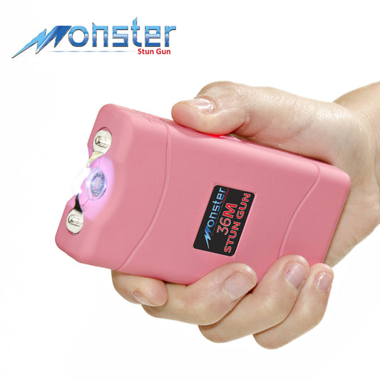 Pink Monster 36 Million Volt Rechargeable Stun Gun - LED Light