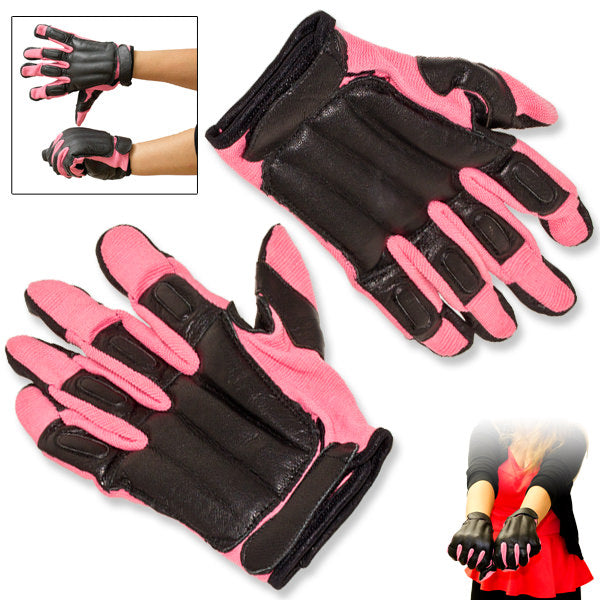 Pink Full Finger Sap Gloves With Steel Shot - Size Large - TOPHATTER'S ARMORY DEALS