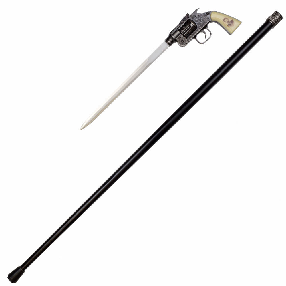 Doc Holiday Revolver Gun Handle Sword Cane