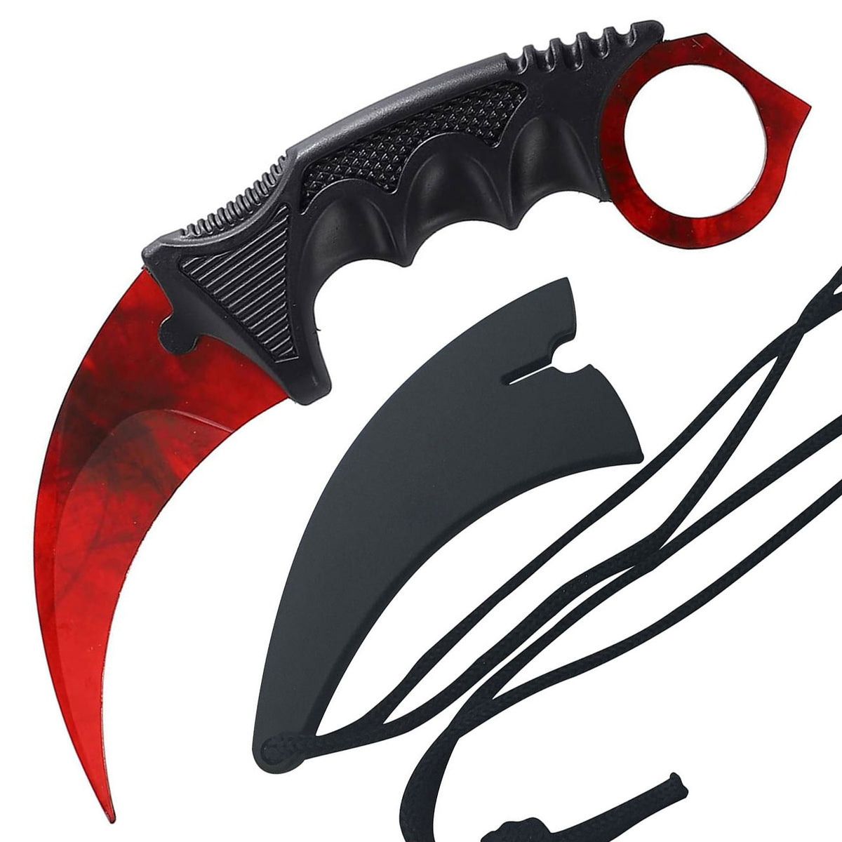 7.6" Red Ruby Military Combat Tactical CSGO Karambit Neck Knife w Sheath - TOPHATTER'S ARMORY DEALS