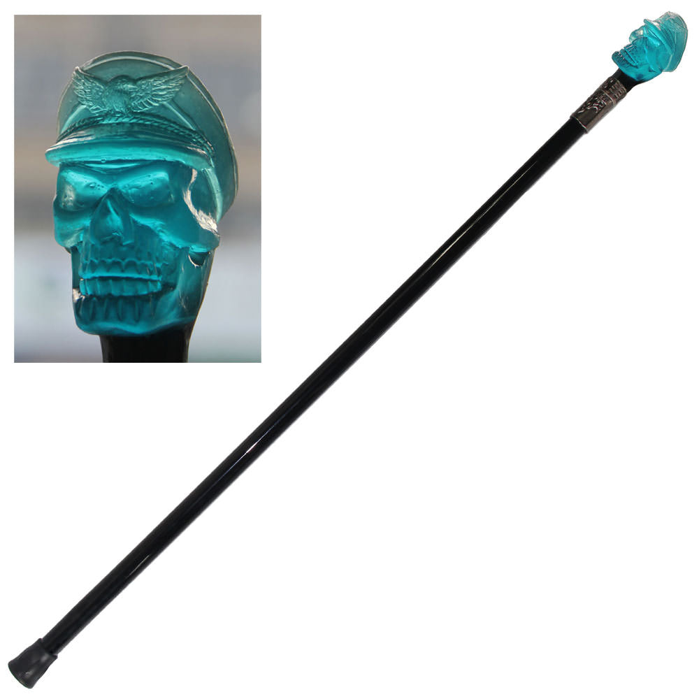 Flying Ace Skull Head Walking Stick Cane Length 35 Inches - TOPHATTER'S ARMORY DEALS