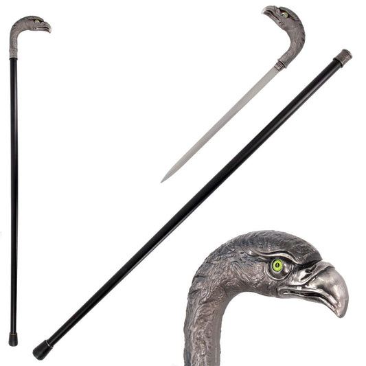 36.5 Inches Silver Eagle Head Luxury Cane Sword