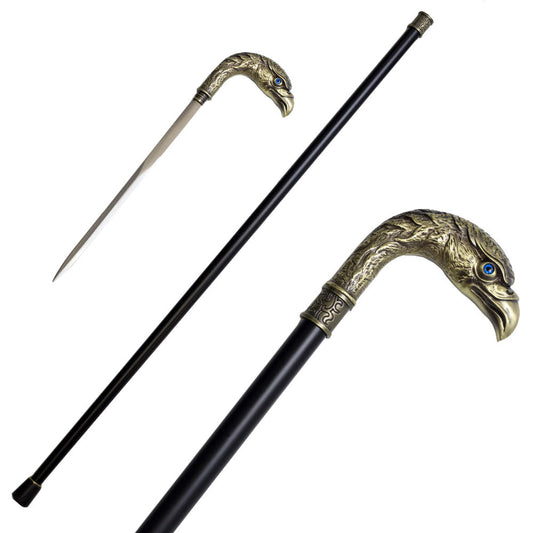 36.5 Inches Brass Finish Eagle Head Luxury Cane Sword