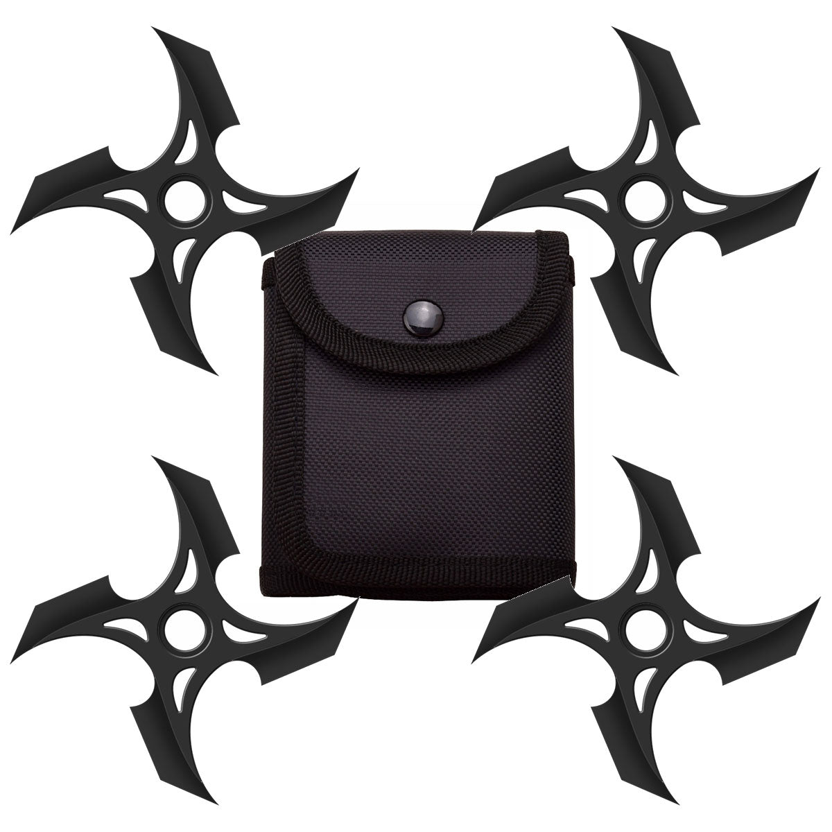 4 Pc Set Black Four Point Throwing Ninja Stars Shuriken - TOPHATTER'S ARMORY DEALS