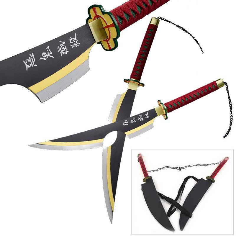 Set of 2 34" Uzui Tengen  Dual Swords with Shoulder Strap