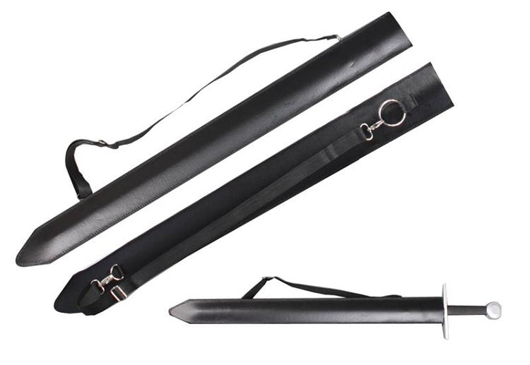 Medieval Broad Foam Sword Large Leather Carrying Case Scabbard