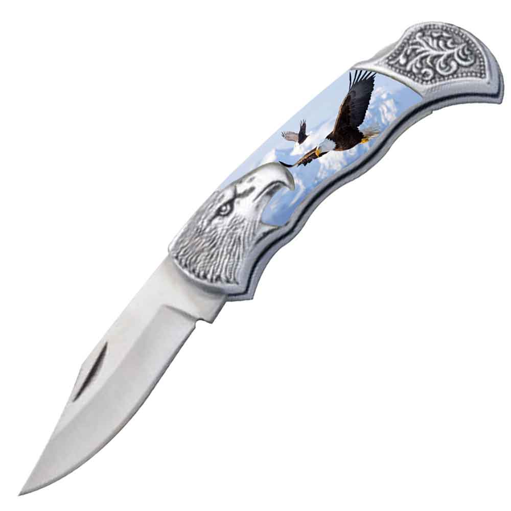 7.25" Eagle Bolster Handle Lockback Folding Pocket Knife in a Gift Box Style-10