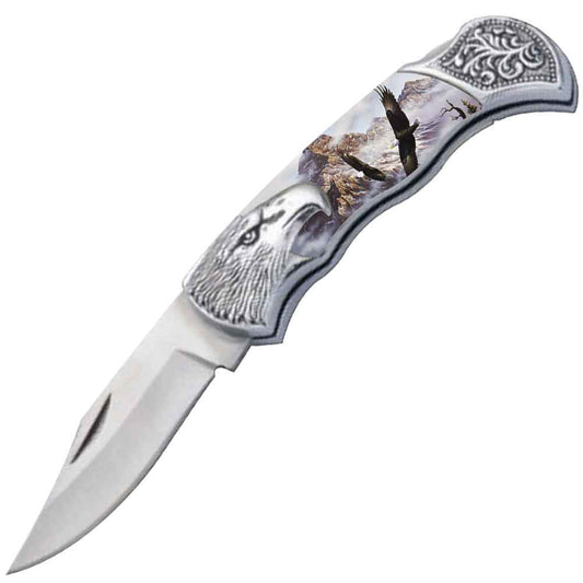 7.25" Eagle Bolster Handle Lockback Folding Pocket Knife in a Gift Box Style-11