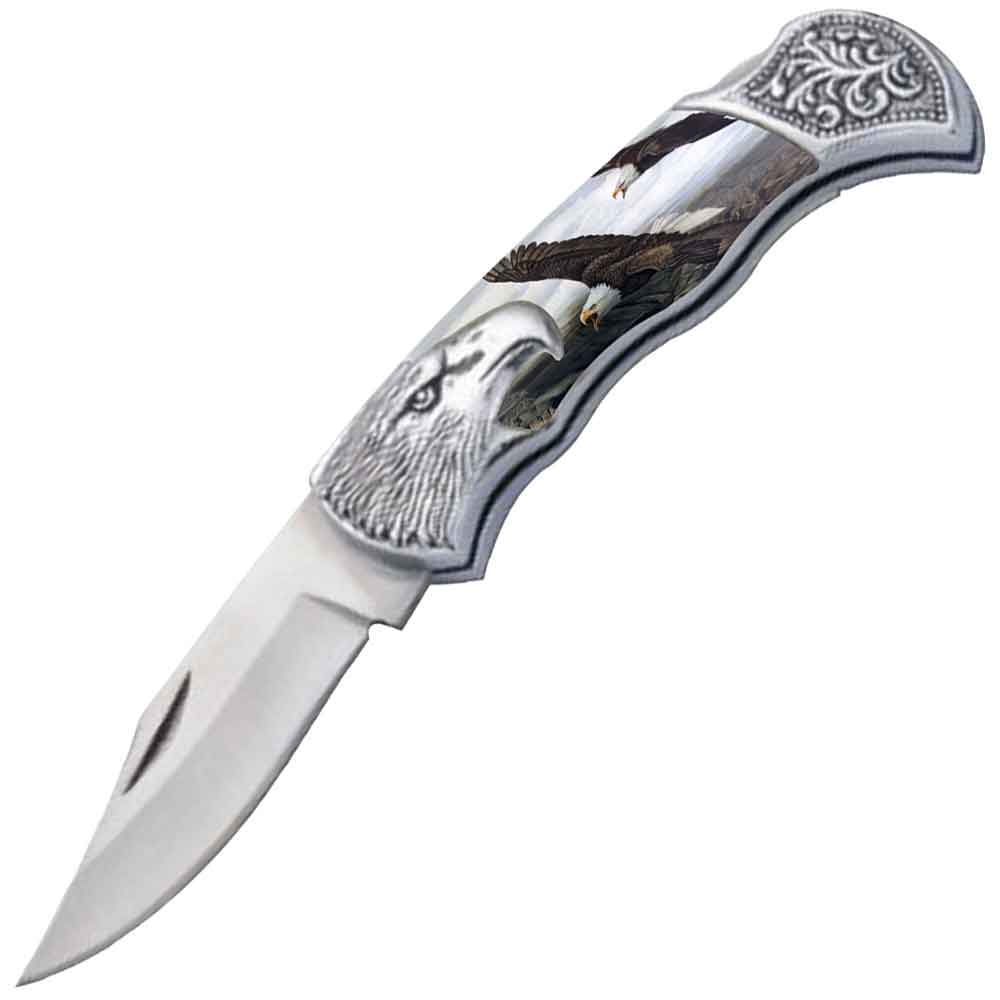 7.25" Eagle Bolster Handle Lockback Folding Pocket Knife in a Gift Box Style-14 - TOPHATTER'S ARMORY DEALS