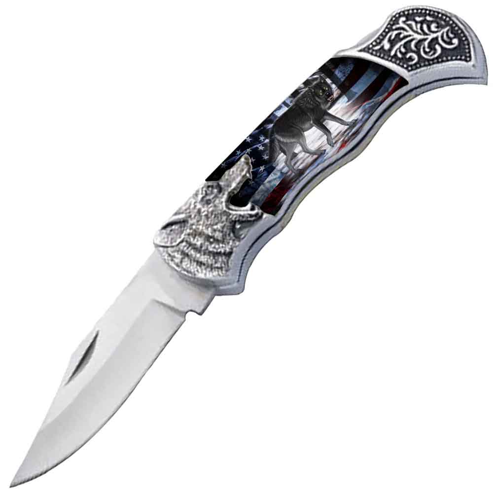 7.25" Wolf Bolster Handle Lockback Folding Pocket Knife in a Gift Box Style-18 - TOPHATTER'S ARMORY DEALS