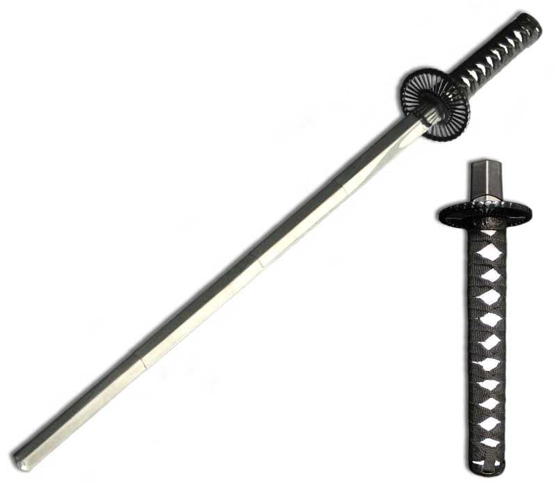37 Inch Expandable Katana Practice Sword - Black & White