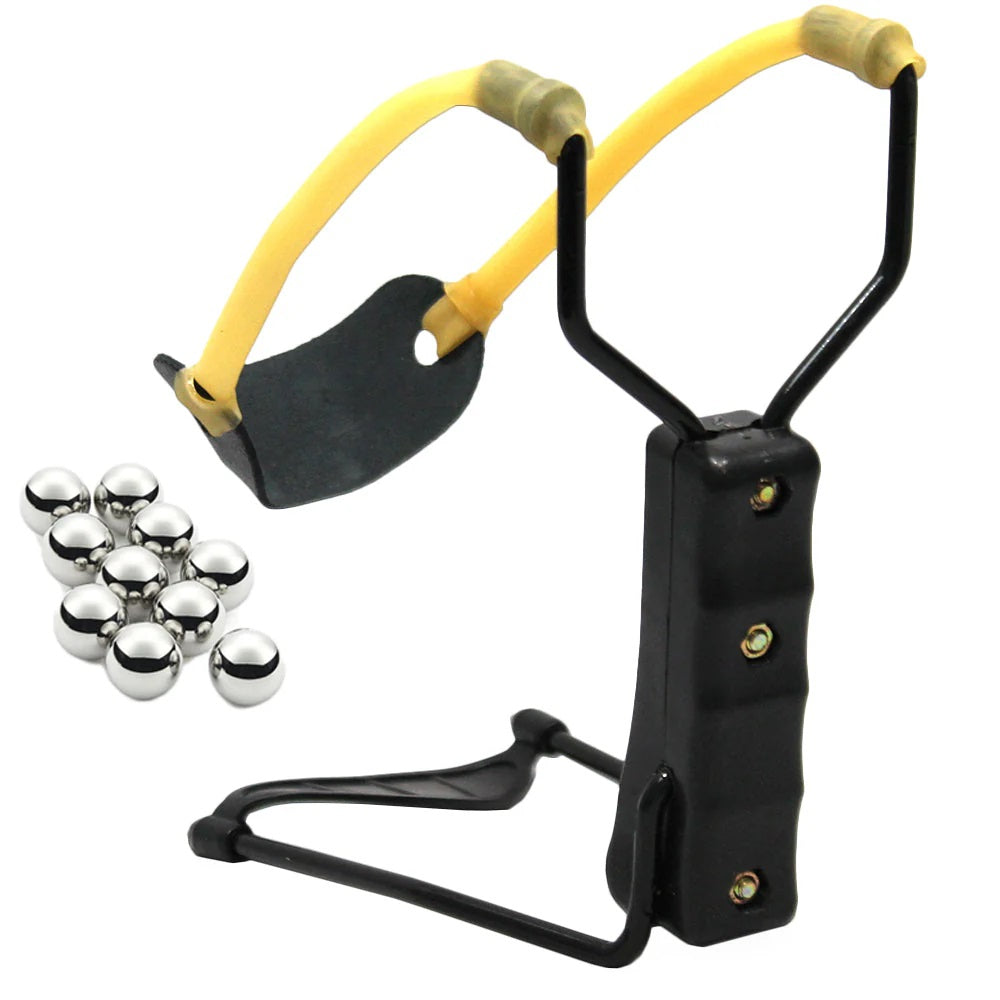 High Velocity Folding Slingshot Wrist Support with 10 PCS Metal BB Ammo - TOPHATTER'S ARMORY DEALS