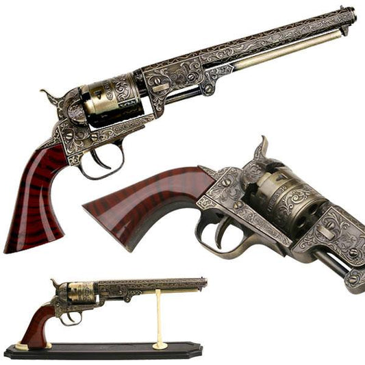 Decorative Western Revolver Comes With The Display Stand