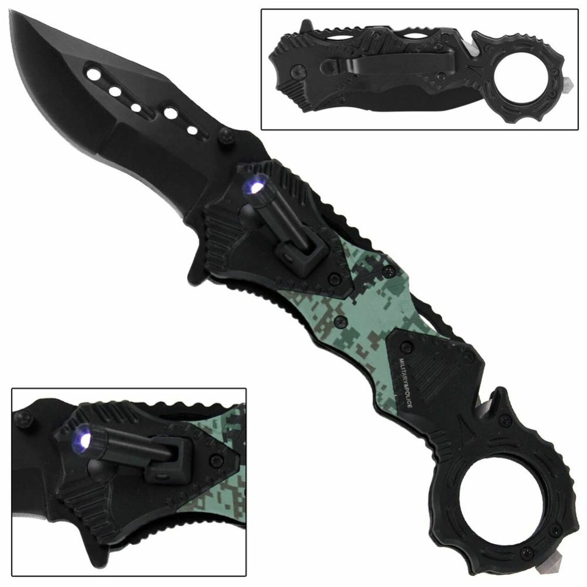 Homeland Defense Tactical Emergency Rescue Spring Assisted Knife - TOPHATTER'S ARMORY DEALS