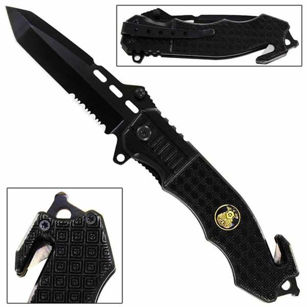 3.5" Blade Police Tactical Spring-Assist Folding Knife