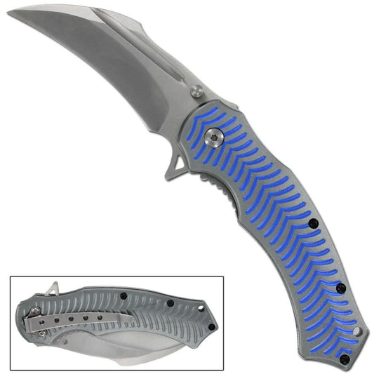 3.25" Blade Electric Blue Tactical EDC Spring-Assist Folding Knife