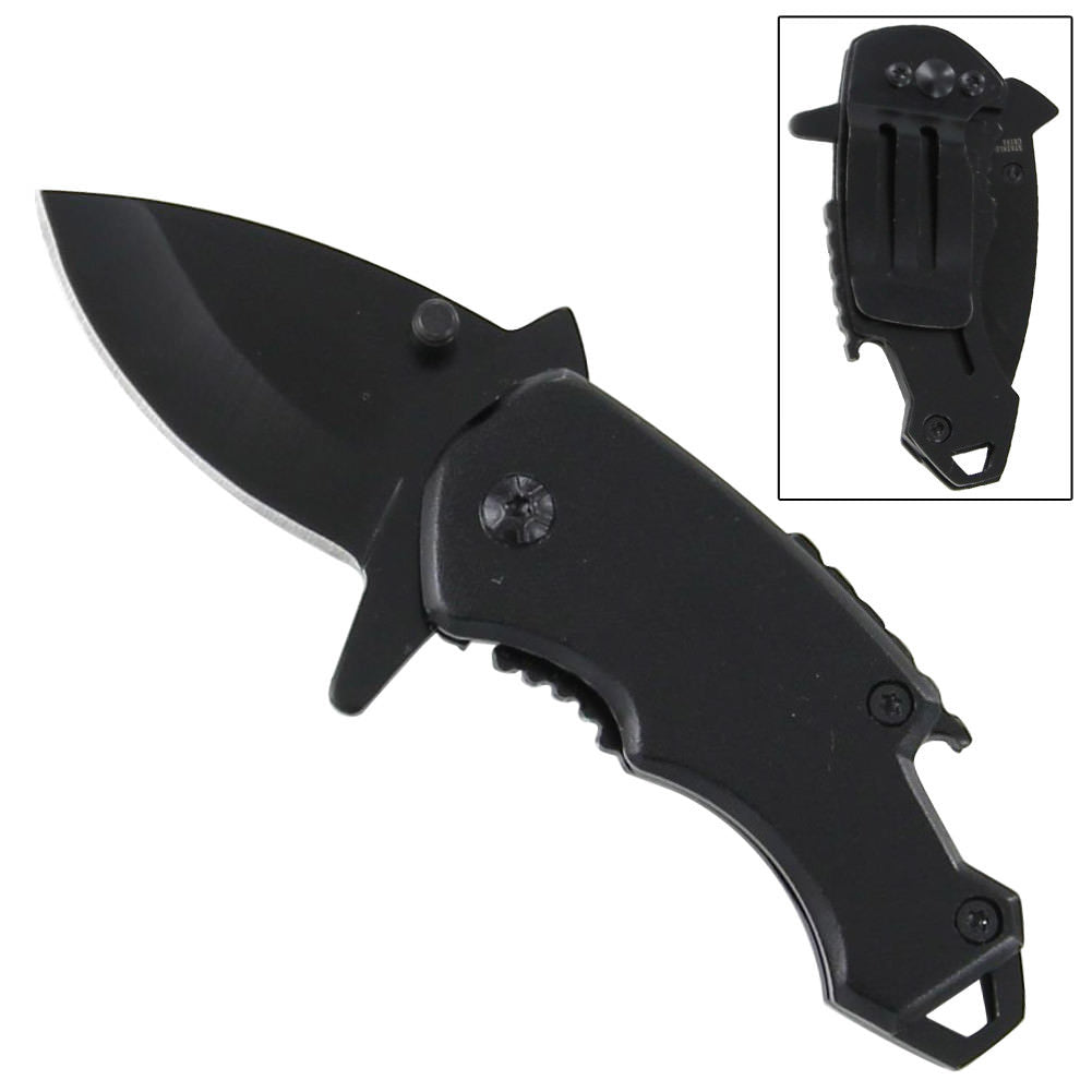 Spring Assist Bottle Opener Pocket Knife With Money Clip