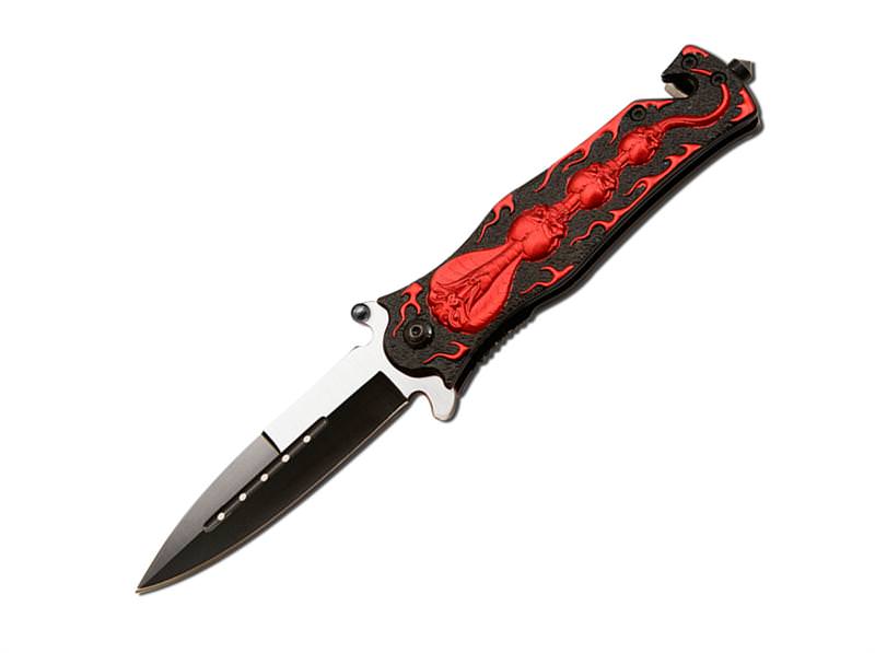 Spring Assist - Legal Auto Knife - Red Cobra Tactical Fighter - TOPHATTER'S ARMORY DEALS
