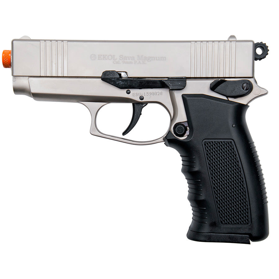Sava Magnum Blank Front Firing Pistol Satin Finish - TOPHATTER'S ARMORY DEALS