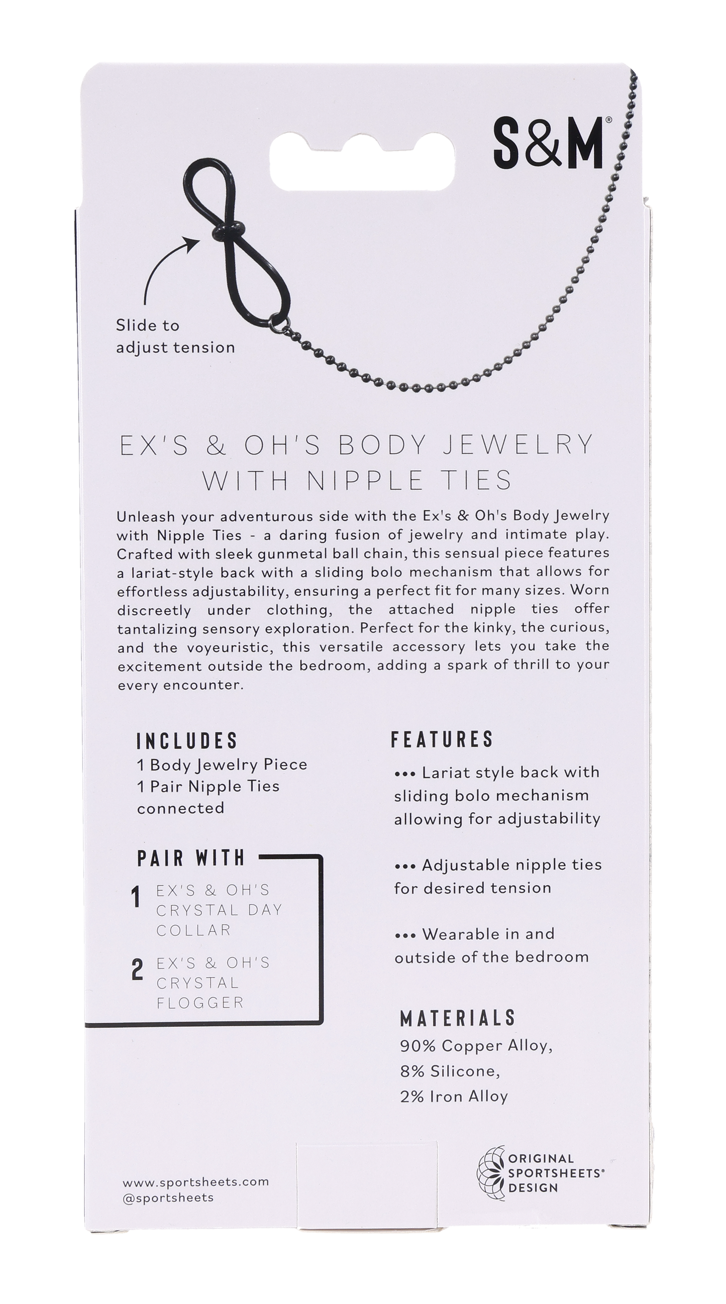 Ex's & Oh's Body Jewelry with Nipple Ties
