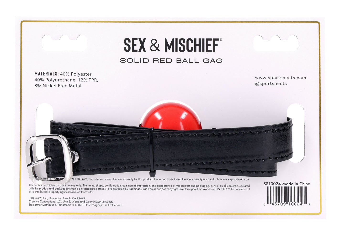 Solid Red Ball Gag