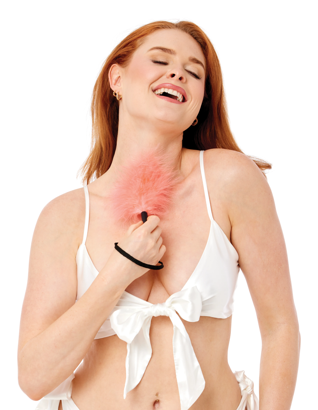 Peach Wrist Feather Tickler