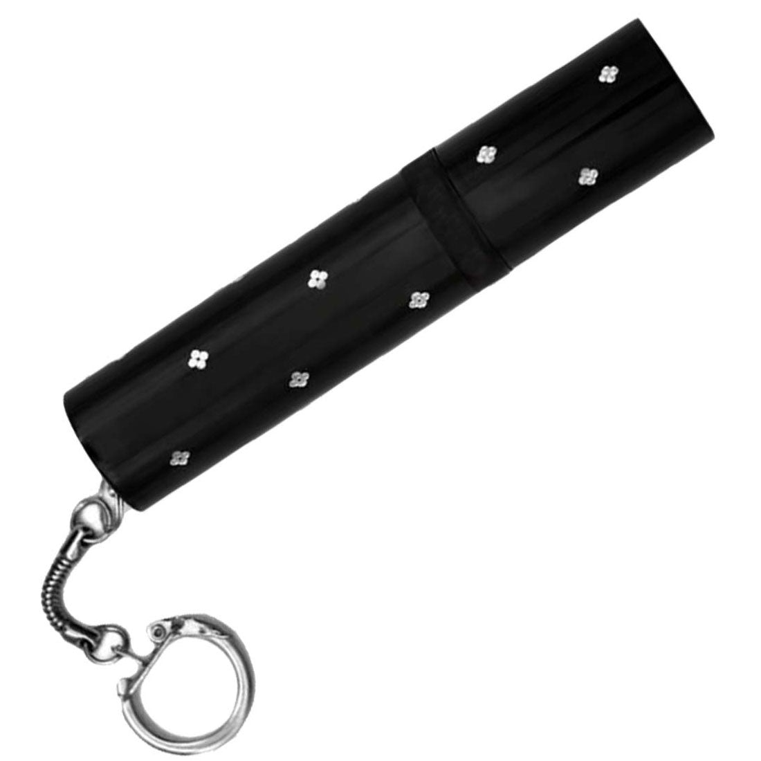 Black Rechargeable Lipstick Self Defense Flashlight Stun Gun w/ Key Ring