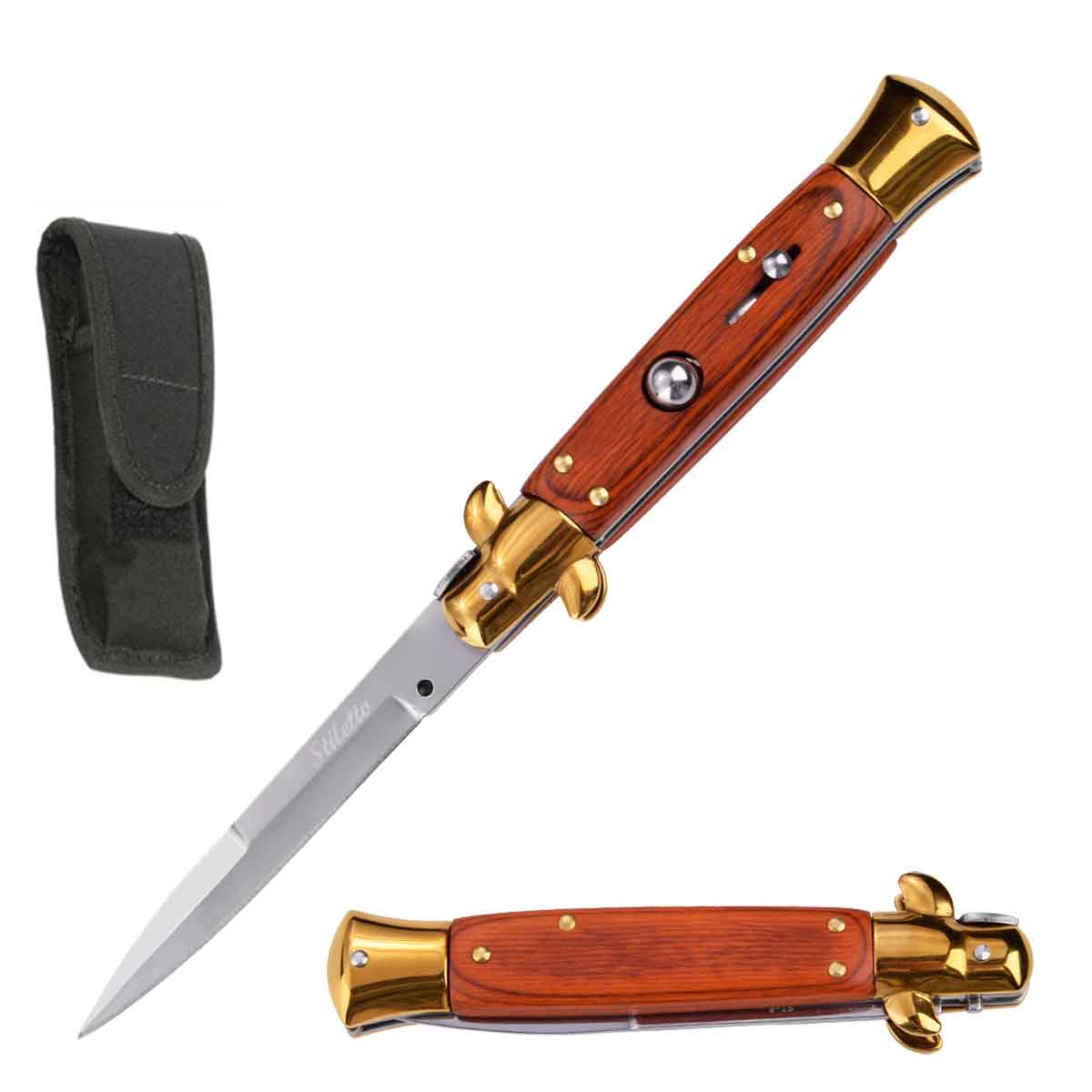 8.75" Classic Italian Stiletto Switch Blade Automatic Knife - TOPHATTER'S ARMORY DEALS