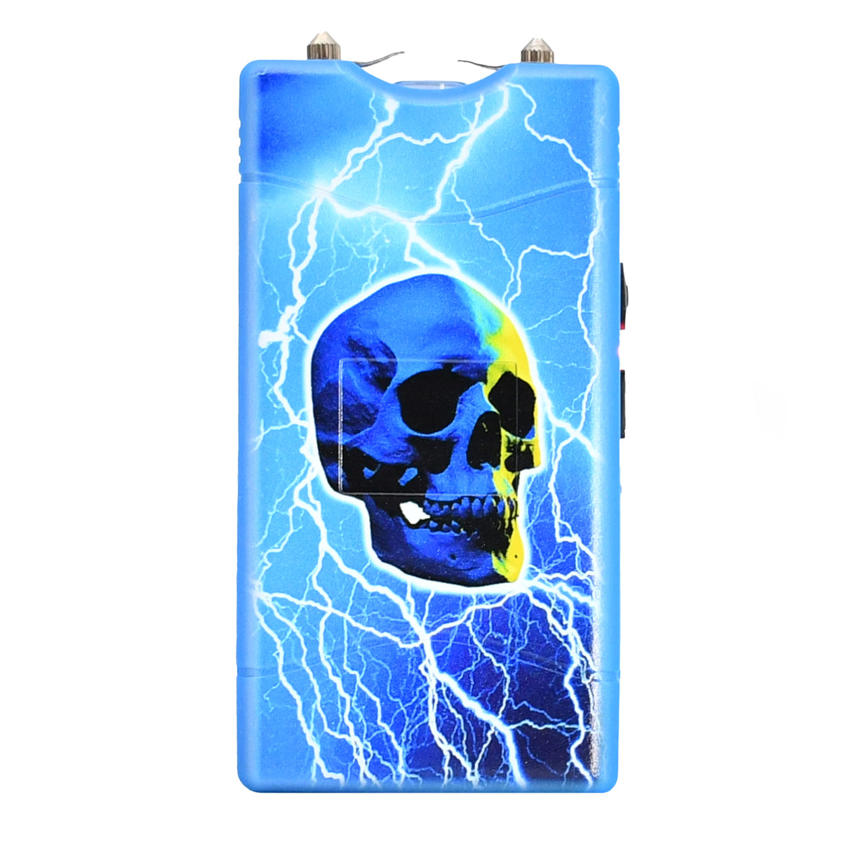 Self Defense Blue Skull Stun Gun Rechargeable LED Flashlight - TOPHATTER'S ARMORY DEALS