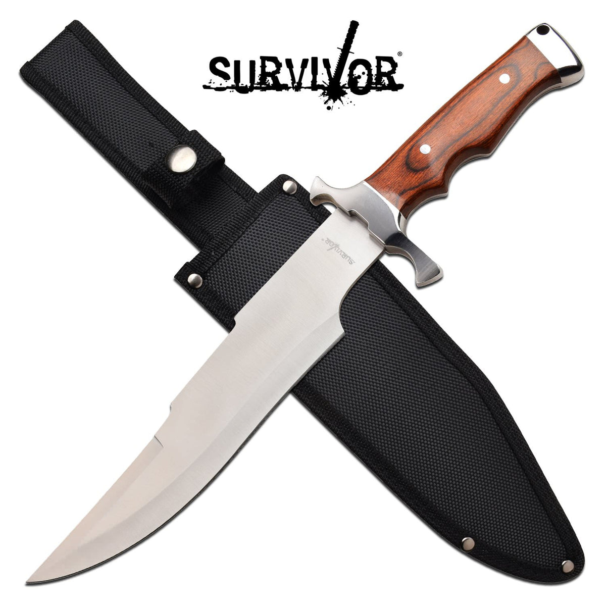 Survival Bowie Knife 14.5 Inch Fixed Blade Knife Brown Pakkawood - TOPHATTER'S ARMORY DEALS