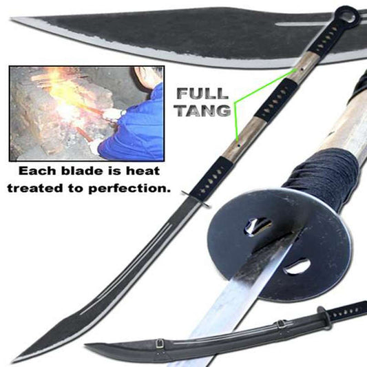 Hand Forged Japanese Replica Ashigaru Naginata Polearm Sword