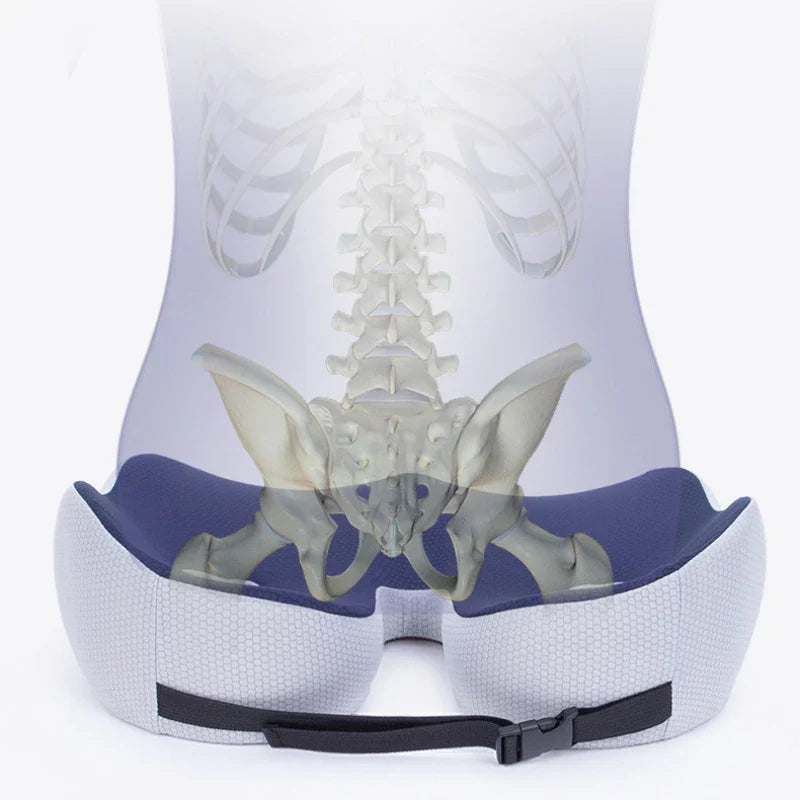 Memory Foam Sit Bone Relief Cushion Ergonomic Support Blue