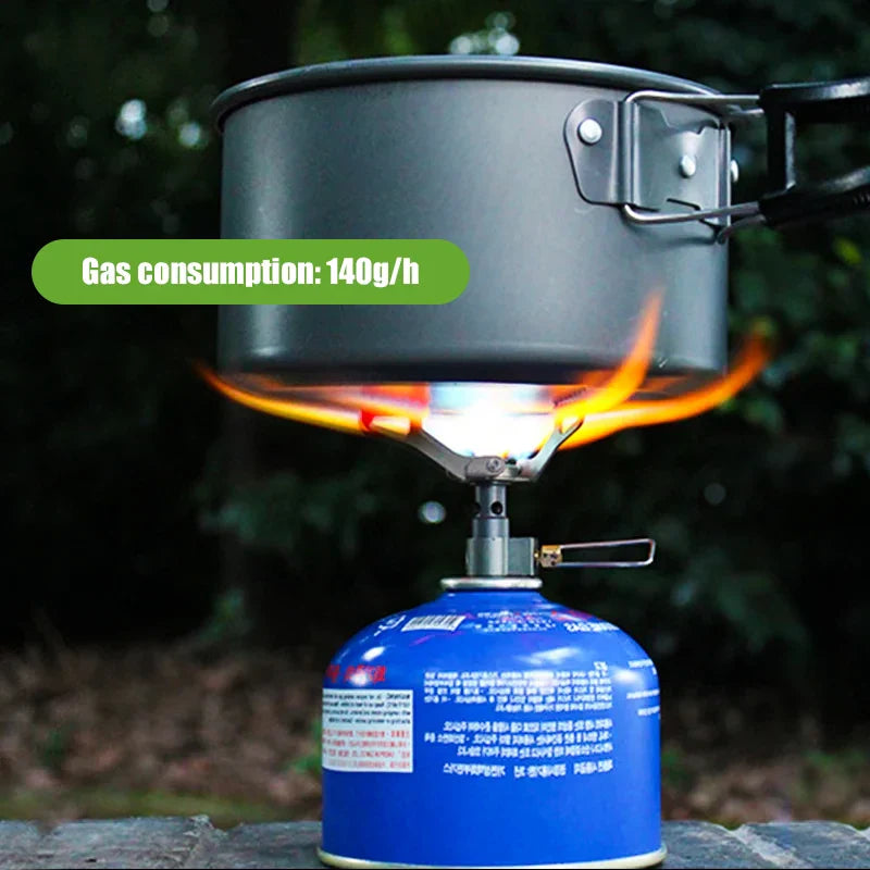 Ultralight Titanium Camping Stove 2700W Portable Gas Burner Grey