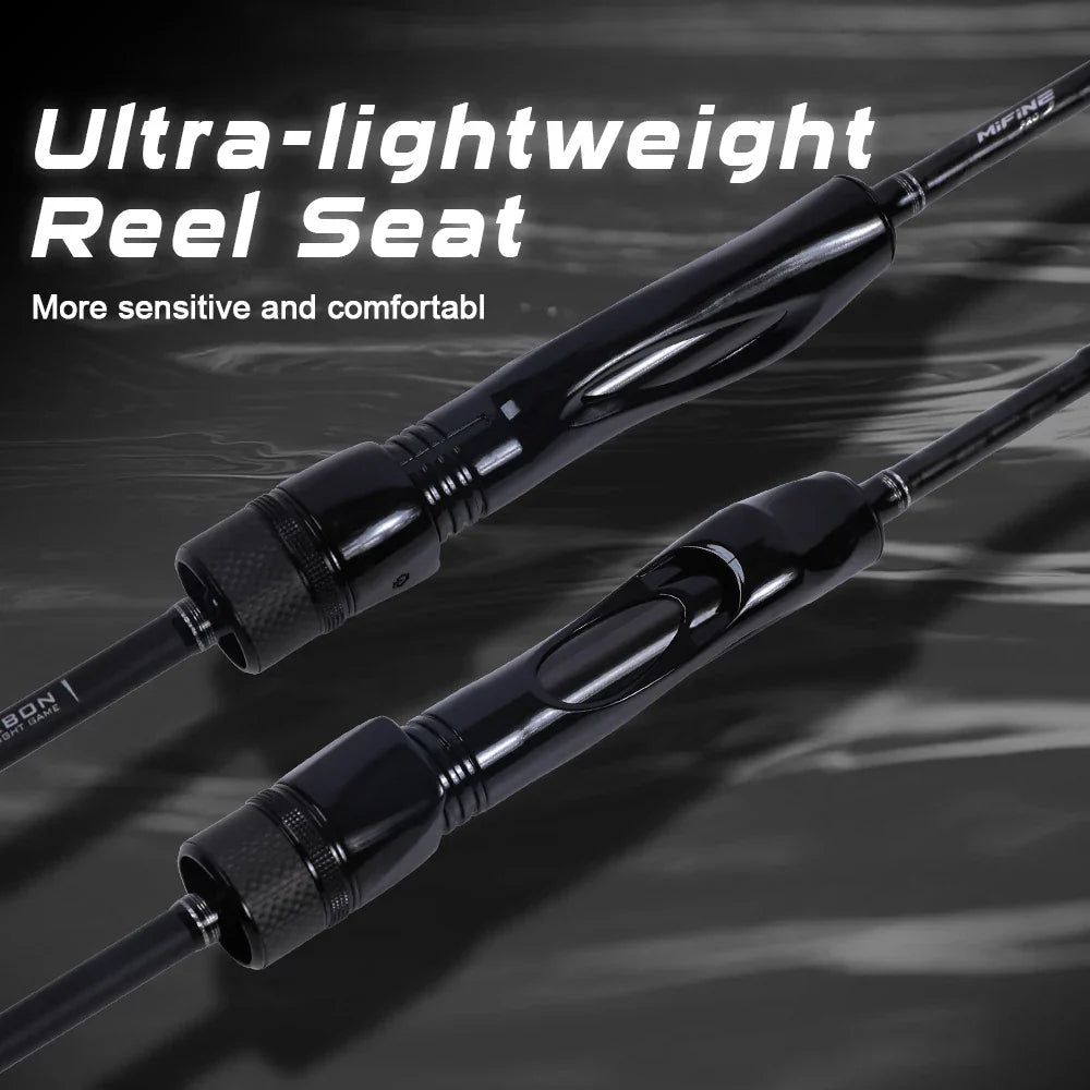 2.2M Fast Action Spinning Rod Light Carbon Lure Rod Black