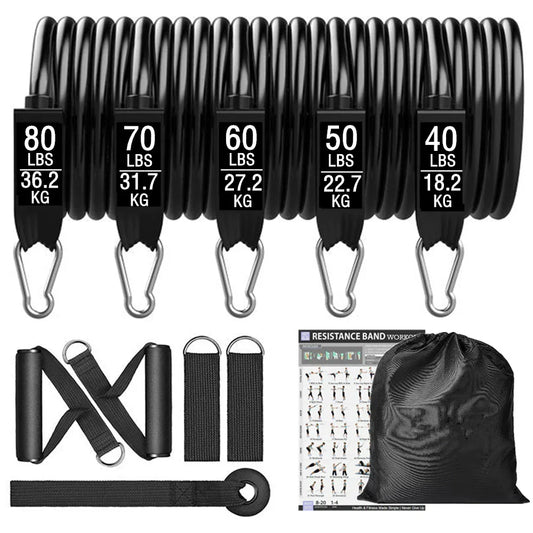 300lb Booty Resistance Band Set with Dumbbell Harness - Home Gym Workout