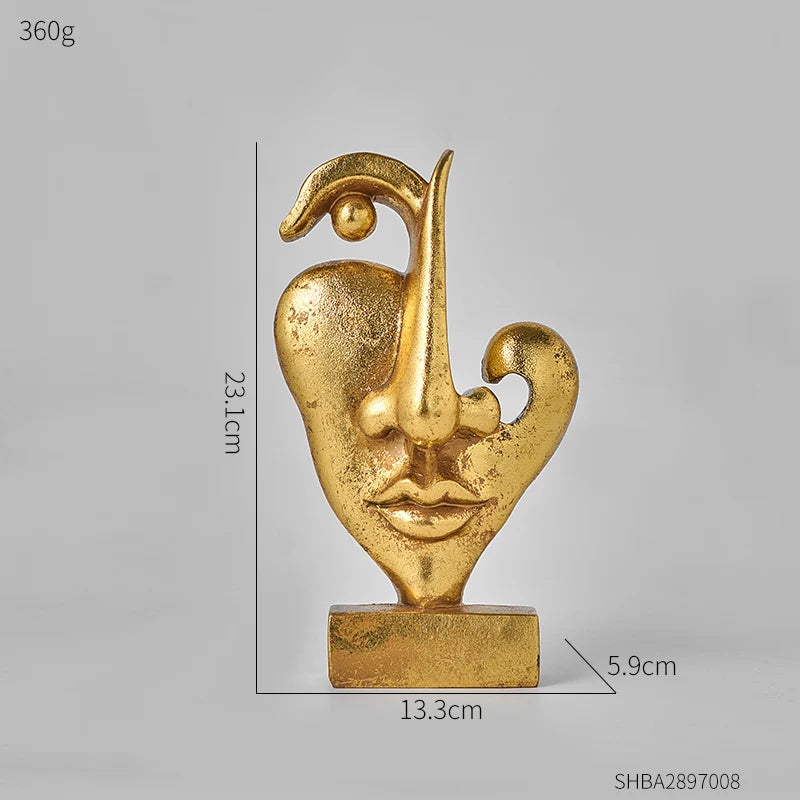 Sculpted Splendor: Elevate Your Space with Golden Face Art