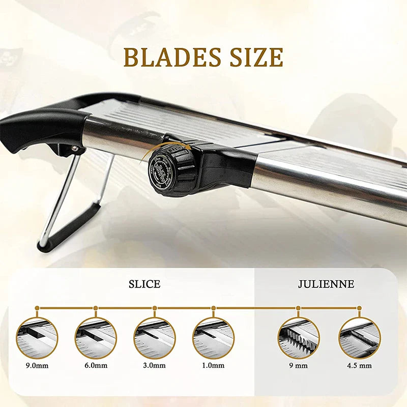 Adjustable Slicer Stainless Steel Vegetable Cutter Chopper Black