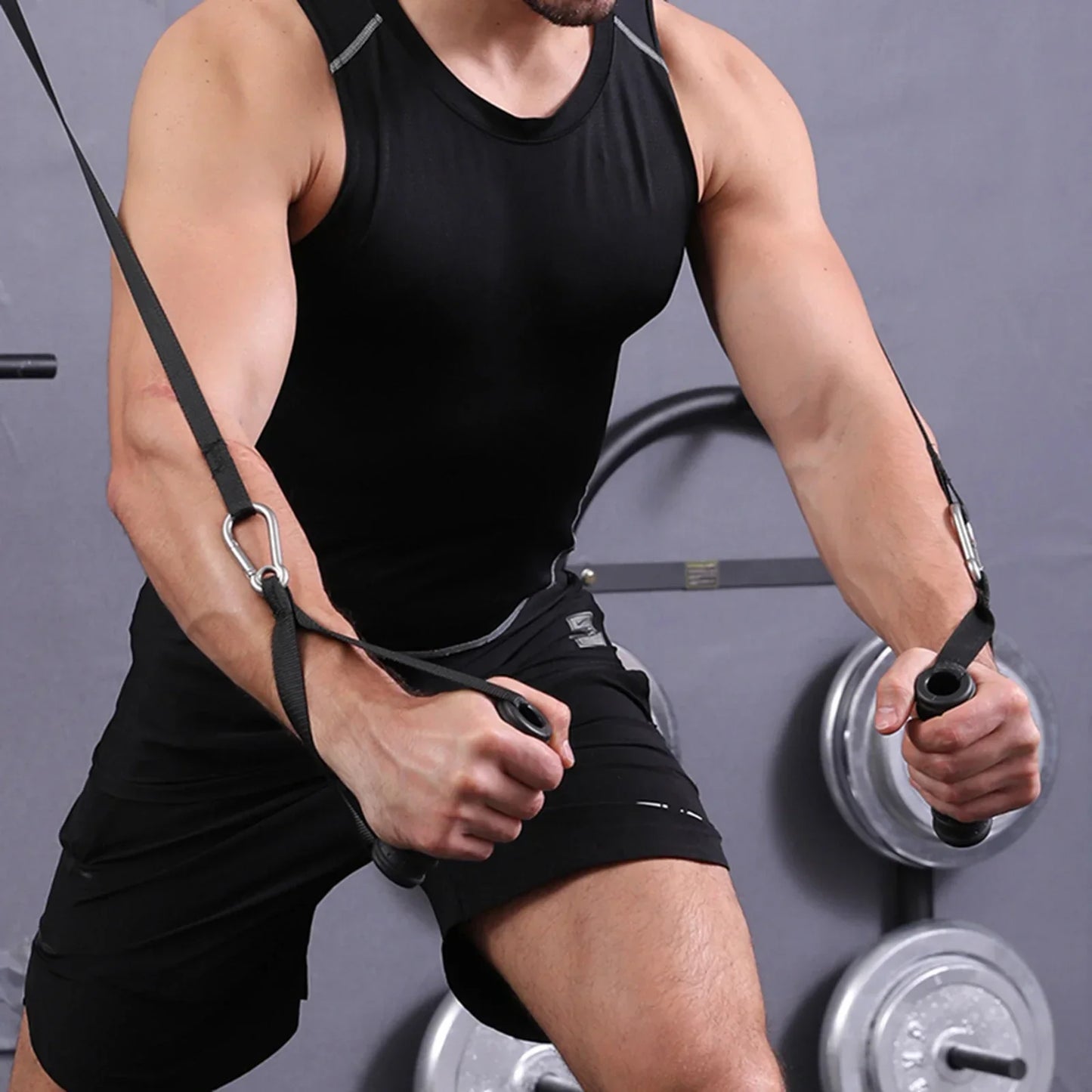 Tricep Rope Pulldown Attachment Black