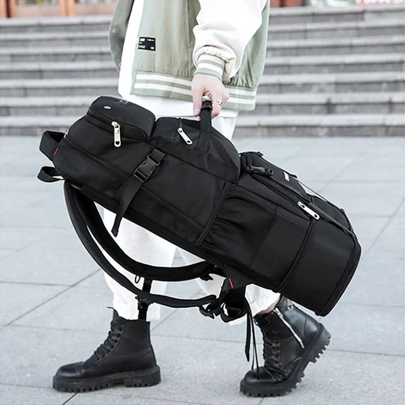 90L Large-Capacity Hiking Travel Backpack Black