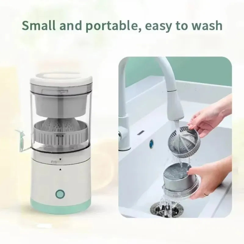 USB Rechargeable Electric Fruit Juicer Single Auger Juice Extractor White