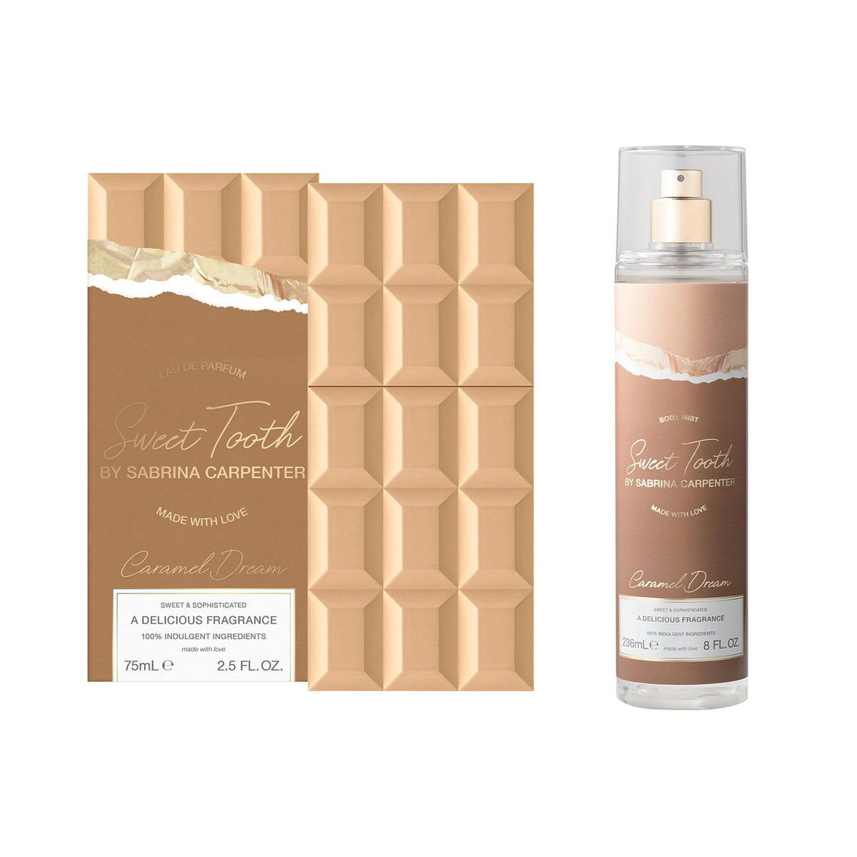 Sweet Tooth Caramel Dream EDP 75ml Spray & Body Mist 236ml Spray Bundle