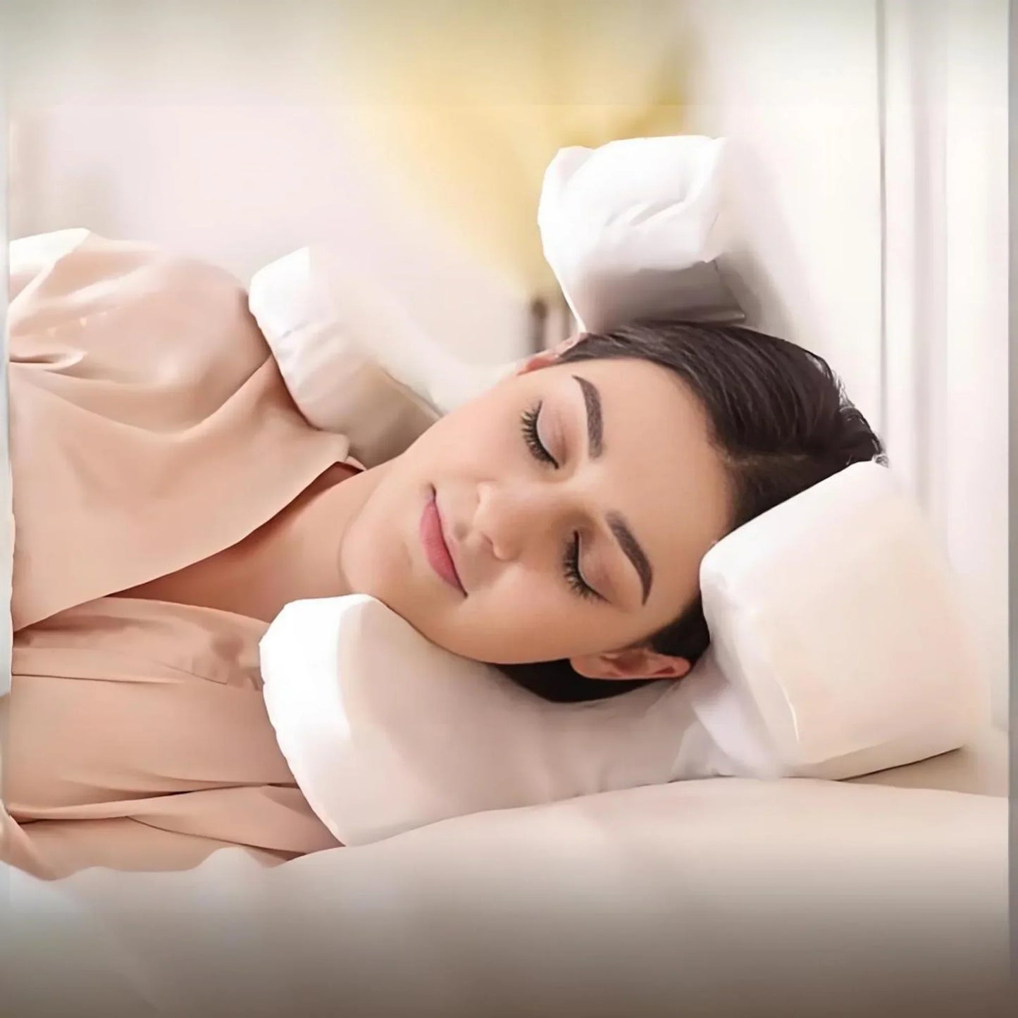 Anti-Wrinkle Memory Foam Beauty Pillow Anti-Aging Face Support White
