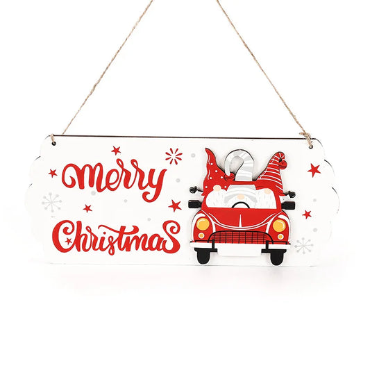 Santa Claus Wooden Sign - 8"x5" Merry Christmas Wall Decor