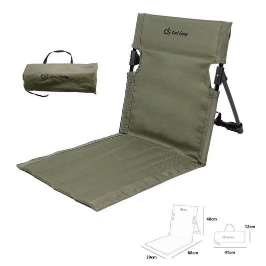 Portable Camping Chair with Backrest Cushion- Green