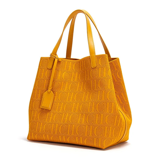 Womens Large Capacity PU Shoulder Bag (Orange)
