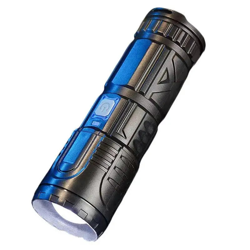 LED White Laser Telescopic Zoom Flashlight