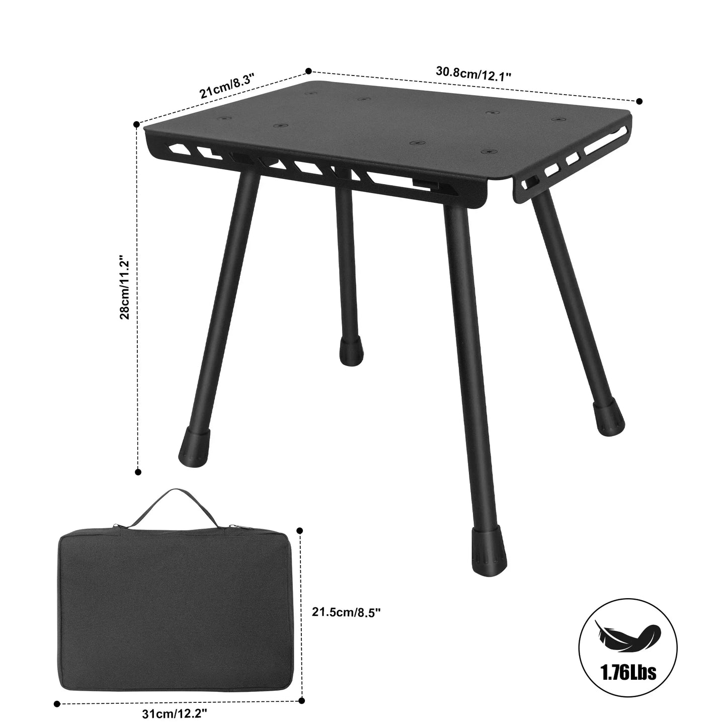 Camping Tactical Folding Stool Pony Seat Black