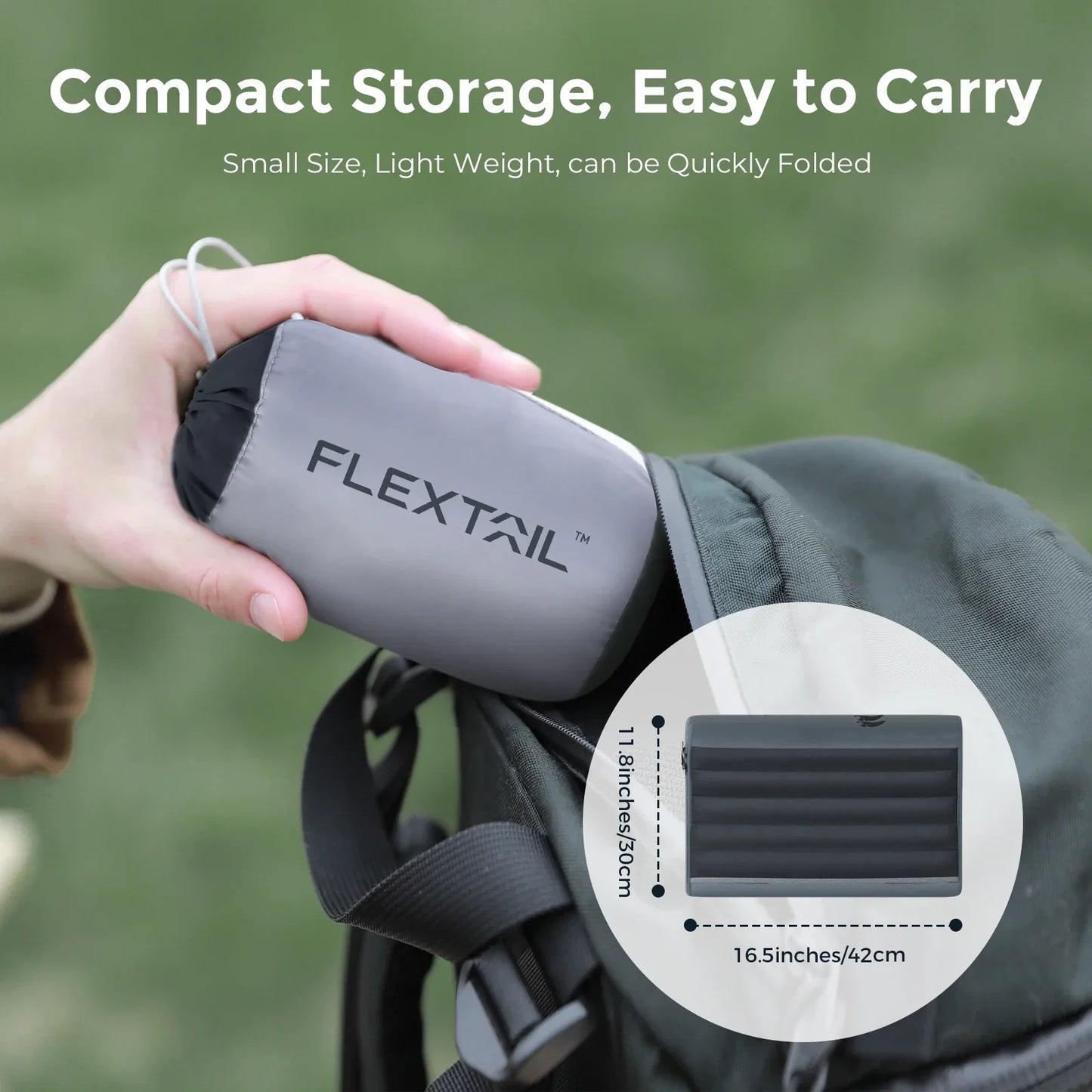 Ergonomic Inflatable Camping Air Pillow Grey