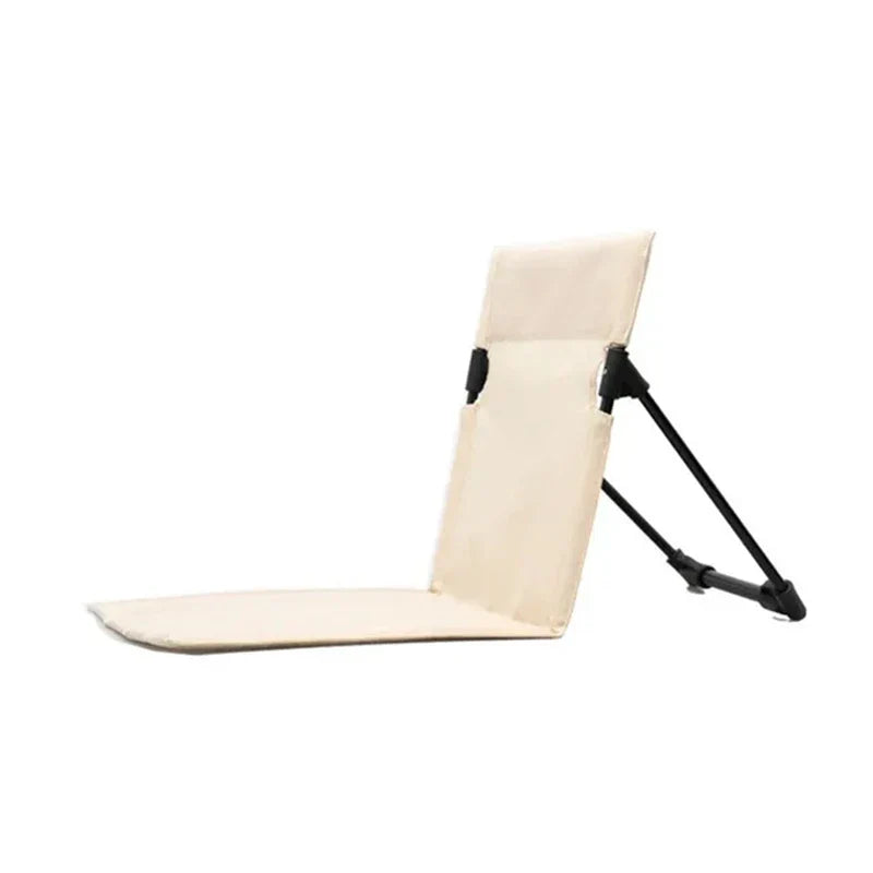 Outdoor Foldable Reclining Camping Chair with Backrest Cushion