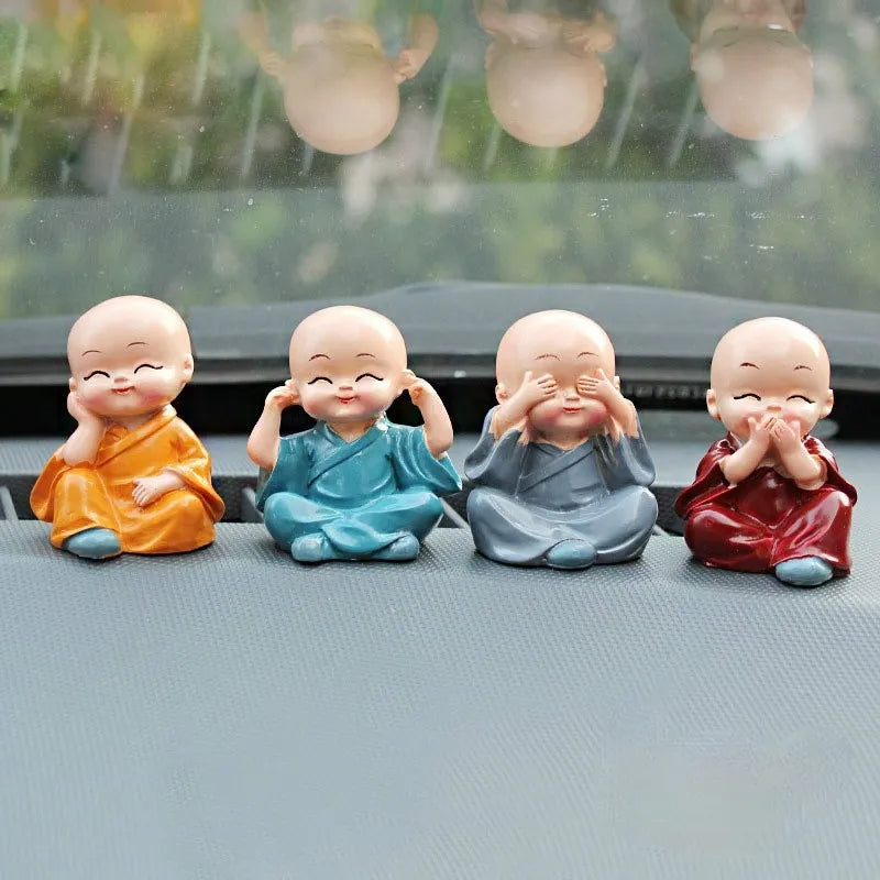 4Pcs Resin Gift Lovely Little Monk